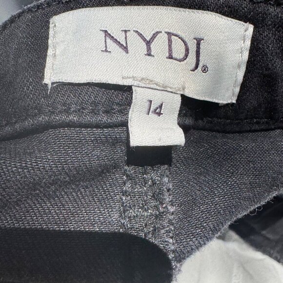 NYDJ Womens Lift Tuck Technology Black Denim Skinny Stretch Mid Rise Jeans 14 - Picture 6 of 8